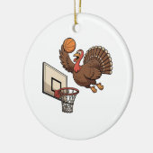 Kerstmis Kalkoen Dunker Basketbal Grappig Keramisch Ornament (Links)