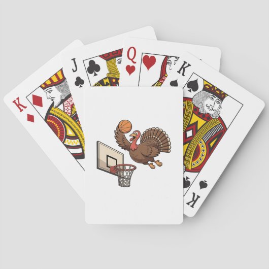 Kerstmis Kalkoen Dunker Basketbal Grappig Pokerkaarten (Achterkant)