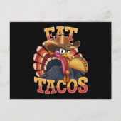 Kerstmis Kalkoen Eet Tacos  Grappige Mexicaan Briefkaart (Voorkant)