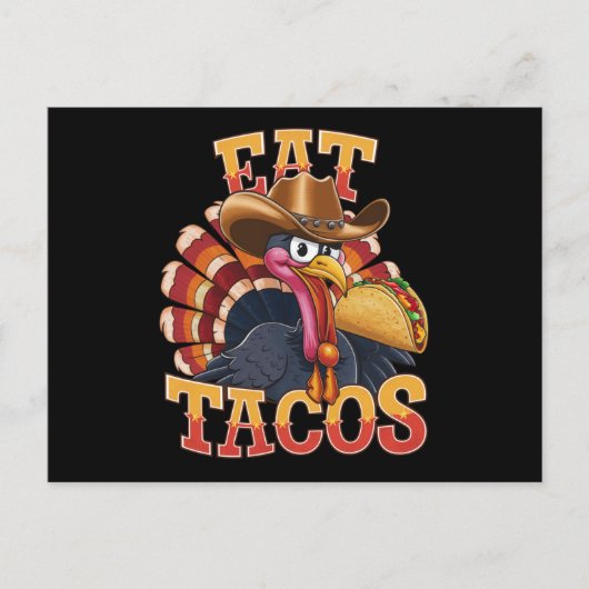 Kerstmis Kalkoen Eet Tacos Grappige Mexicaan Briefkaart (Voorkant)