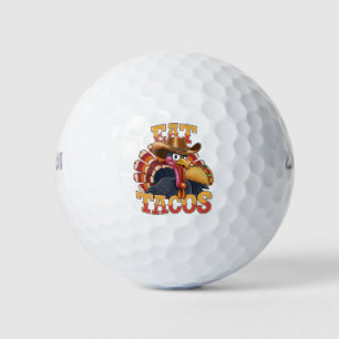 Kerstmis Kalkoen Eet Tacos Grappige Mexicaan Golfballen
