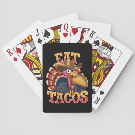 Kerstmis Kalkoen Eet Tacos Grappige Mexicaan Pokerkaarten (Achterkant)