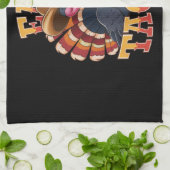 Kerstmis Kalkoen Eet Tacos Grappige Mexicaan Theedoek (Gevouwen)