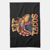 Kerstmis Kalkoen Eet Tacos Grappige Mexicaan Theedoek (Verticaal)