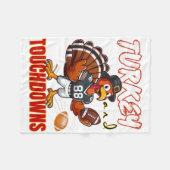 Kerstmis Kalkoen En Touchdowns Grappige Voetbal Li Fleece Deken (Voorkant (Horizontaal))