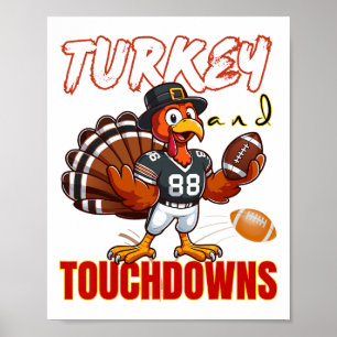 Kerstmis Kalkoen En Touchdowns Grappige Voetbal Li Poster