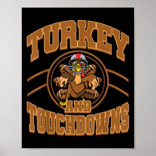 Kerstmis kalkoen en touchdowns voetbal herfst M Poster