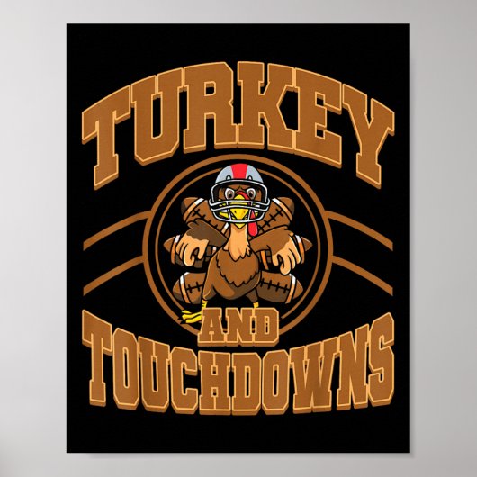 Kerstmis kalkoen en touchdowns voetbal herfst M Poster (Voorkant)