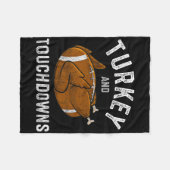 Kerstmis kalkoen en touchdowns voetbal mannen jong fleece deken (Voorkant (Horizontaal))