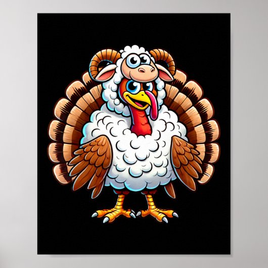 Kerstmis kalkoen in schaap verkleed Funny Holida Poster (Voorkant)