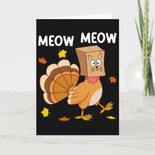 Kerstmis Kalkoen Kat Miauw Grappige Mannen Vrouwen Kaart