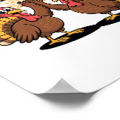 Kerstmis Kalkoen Oh Snap Cartoon Grappig Dier Poster (Hoek)