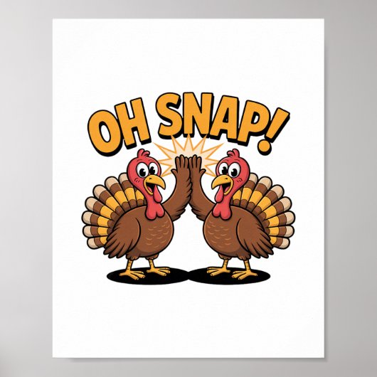 Kerstmis Kalkoen Oh Snap Cartoon Grappig Dier Poster (Voorkant)