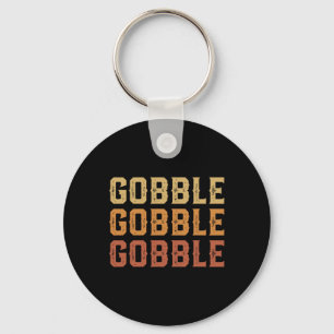 Kerstmis Kalkoen Pret Gobble Gobble Gobble Mannen Sleutelhanger