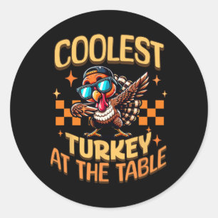 Kerstmis Kalkoen Shirt Kinderen Jongens Kalkoen Ke Ronde Sticker