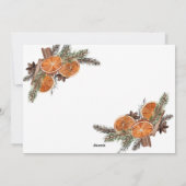 Kerstmis kalligrafie citrus botanische foto feestdagenkaart (Achterkant)