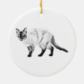 Kerstmis kalm, zachte kat ornament (Achterkant)