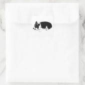 kerstmis kalme lik, corgi vierkante sticker (Tas)