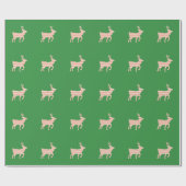 Kerstmis - Kandriet Striped Reindeer Cadeaupapier (Vlak)