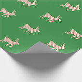 Kerstmis - Kandriet Striped Reindeer Cadeaupapier (Hoek)