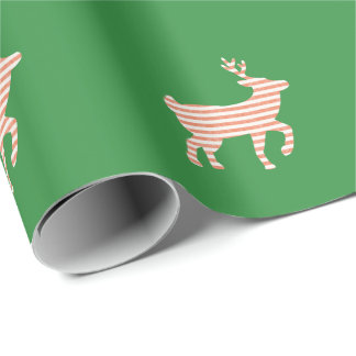 Kerstmis - Kandriet Striped Reindeer Cadeaupapier