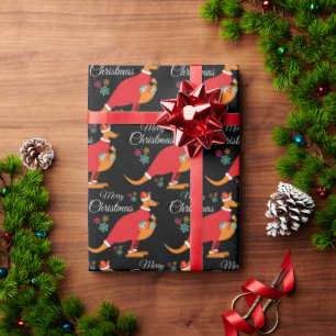 Kerstmis Kangoeroe Patroon Inpakpapier 