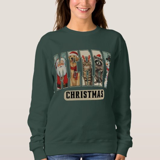 Kerstmis Karakter Collage Kerst T-shirt Cadeau (Voorkant)