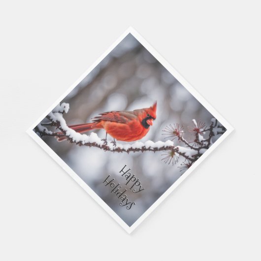 Kerstmis kardinaal op wintertak servet (Hoek)