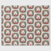 Kerstmis Kardinalen, Bessen, Pinecones krans Cadeaupapier (Vlak)