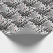 Kerstmis kardinalen in het winterbos cadeaupapier (Hoek)