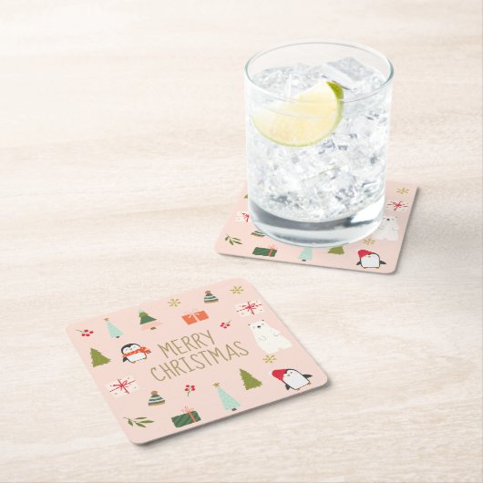 Kerstmis Kartonnen Onderzetters (Insitu)