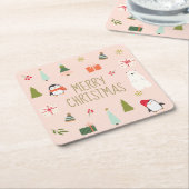 Kerstmis Kartonnen Onderzetters (Schuin)