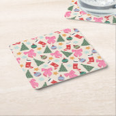 Kerstmis Kartonnen Onderzetters (Schuin)