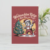 Kerstmis Kat - Christmas Cat Feestdagenkaart (Staand voorkant)
