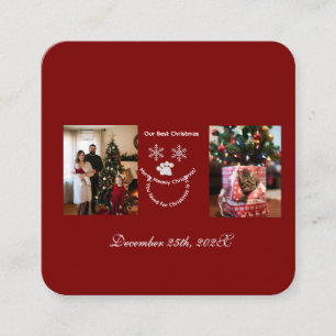 Kerstmis, kat en familie afbeelding, bijgevoegde k informatiekaartje