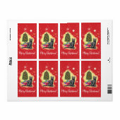 Kerstmis Kat Etiket (Full Sheet)
