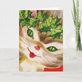Kerstmis-Kat Feestdagen Kaart