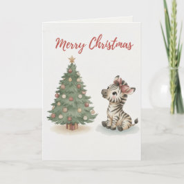 Kerstmis Kat Kaart Cute Kat in de knoop