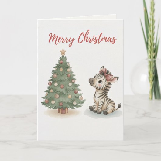 Kerstmis Kat Kaart Cute Kat in de knoop (Voorkant)