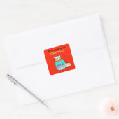 Kerstmis kat kerstvreugde vol verrassingen vierkante sticker (Envelop)