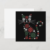 Kerstmis Kat maakte sneeuwvlokken Grappige katten Feestdagenkaart (Voorkant / Achterkant)