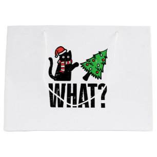 Kerstmis Kat Omkiepende Kerstmis Boom Grappig Groot Cadeauzakje