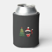 Kerstmis Kat Santa Boom Vector Blikjeskoeler (Blikje Voorkant)