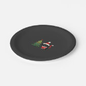 Kerstmis Kat Santa Boom Vector Papieren Bordje (Gekanteld)