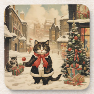 Kerstmis Kat, Sneeuwdag Bier Onderzetter