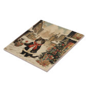 Kerstmis Kat, Sneeuwdag Tegeltje (Zijkant)