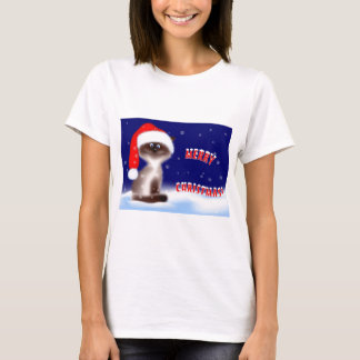 Kerstmis Kat T-Shirt voor vrouwen
