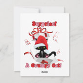 Kerstmis Kat Verrassingsdoos Feestdagenkaart (Achterkant)