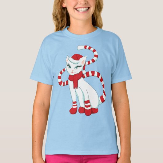 Kerstmis: Kat winterfeestdag T-shirt (Voorkant)