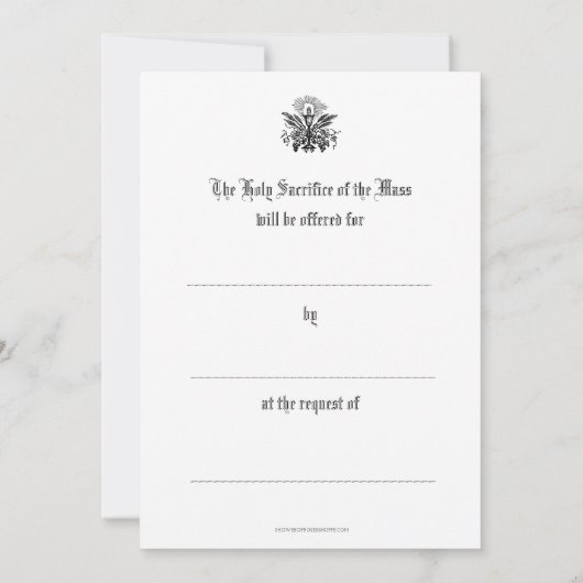 Kerstmis Katholieke Mis Intenties Herdenking Notitiekaartje (Achterkant)